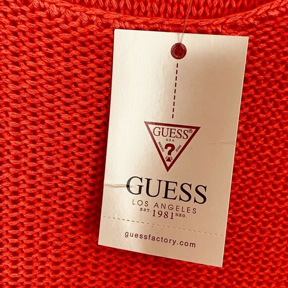 Guess Sweater Top Hot Coral Size Large Dolman Short Sleeve Oversized Size Large - Picture 5 of 15